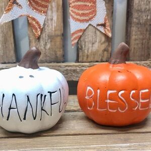 Thankful and Blessed Pumpkin Salt & Pepper Shakers